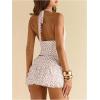 image:imageWomens Polka Dots Ruffle Tiered Layered Skirts Low Rise Ruched Y2K A Line Mini SkirtWhite Pink
