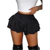 image:imageWomens Sequin Glitter Booty Shorts Layered Ruffle Sparkly Skirts High Waisted Club Party Rave Cheeky SkortsBlack