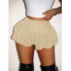 image:imageWomens Sequin Glitter Booty Shorts Layered Ruffle Sparkly Skirts High Waisted Club Party Rave Cheeky SkortsPure Apricot