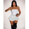 image:imageWomens Sequin Glitter Booty Shorts Layered Ruffle Sparkly Skirts High Waisted Club Party Rave Cheeky SkortsSolid Glitter White
