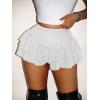 image:imageWomens Sequin Glitter Booty Shorts Layered Ruffle Sparkly Skirts High Waisted Club Party Rave Cheeky SkortsSolid Glitter White