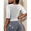 image:imageWomens Sheer Mesh Letter Graphic Tees Short Sleeve Crew Neck Y2K Vintage Crop Tops Going Out T ShirtWhite