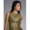 image:imageWomens Sheer Mesh Tank Top Sleeveless Slim Fit Fitted Summer Shirts Going Out TopsArmy Green