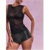 image:imageWomens Sheer Mesh Tank Top Sleeveless Slim Fit Fitted Summer Shirts Going Out TopsBlack