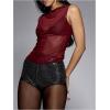image:imageWomens Sheer Mesh Tank Top Sleeveless Slim Fit Fitted Summer Shirts Going Out TopsBurgundy