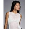 image:imageWomens Sheer Mesh Tank Top Sleeveless Slim Fit Fitted Summer Shirts Going Out TopsWhite