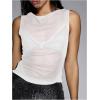 image:imageWomens Sheer Mesh Tank Top Sleeveless Slim Fit Fitted Summer Shirts Going Out TopsWhite