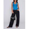 image:imageWomens Sheer Square Neck Tank Top Sleeveless Fitted Vacation Summer Tops Basic ShirtBlue