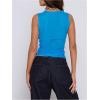 image:imageWomens Sheer Square Neck Tank Top Sleeveless Fitted Vacation Summer Tops Basic ShirtBlue