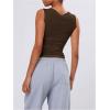 image:imageWomens Sheer Square Neck Tank Top Sleeveless Fitted Vacation Summer Tops Basic ShirtCoffee Brown