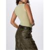 image:imageWomens Sheer Square Neck Tank Top Sleeveless Fitted Vacation Summer Tops Basic ShirtGreen