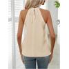 image:imageWomens Summer Halter Tops Tie Back Frill Sleeveless Casual Blouses for Women Dressy Work ShirtsPure Apricot