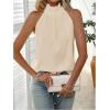 image:imageWomens Summer Halter Tops Tie Back Frill Sleeveless Casual Blouses for Women Dressy Work ShirtsPure Apricot