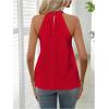 image:imageWomens Summer Halter Tops Tie Back Frill Sleeveless Casual Blouses for Women Dressy Work ShirtsPure Red