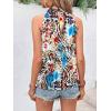 image:imageWomens Tropical Paisley Print Halter Blouse Sleeveless Boho Shirt Tops Button Back Vacation TopsBlue Leopard