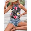 image:imageWomens Tropical Paisley Print Halter Blouse Sleeveless Boho Shirt Tops Button Back Vacation TopsFloral Brown