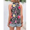 image:imageWomens Tropical Paisley Print Halter Blouse Sleeveless Boho Shirt Tops Button Back Vacation TopsFloral Brown