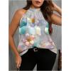 image:imageWomens Tropical Paisley Print Halter Blouse Sleeveless Boho Shirt Tops Button Back Vacation TopsFloral Grey