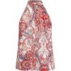 image:imageWomens Tropical Paisley Print Halter Blouse Sleeveless Boho Shirt Tops Button Back Vacation TopsMix Orange