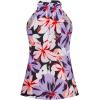 image:imageWomens Tropical Paisley Print Halter Blouse Sleeveless Boho Shirt Tops Button Back Vacation TopsPurple and Pink