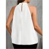 image:imageWomens Tropical Paisley Print Halter Blouse Sleeveless Boho Shirt Tops Button Back Vacation TopsWhite and Blue
