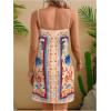 image:imageWomens Tropical Print Cami Dress Sleeveless Wrap V Neck Tie Knot Boho Short DressesApricot
