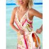image:imageWomens Tropical Print Cami Dress Sleeveless Wrap V Neck Tie Knot Boho Short DressesApricot White