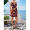 image:imageWomens Tropical Print Cami Dress Sleeveless Wrap V Neck Tie Knot Boho Short DressesBlack