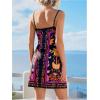 image:imageWomens Tropical Print Cami Dress Sleeveless Wrap V Neck Tie Knot Boho Short DressesBlack