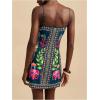 image:imageWomens Tropical Print Cami Dress Sleeveless Wrap V Neck Tie Knot Boho Short DressesDeep Blue