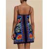 image:imageWomens Tropical Print Cami Dress Sleeveless Wrap V Neck Tie Knot Boho Short DressesFloral Blue