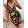 image:imageWomens Tropical Print Cami Dress Sleeveless Wrap V Neck Tie Knot Boho Short DressesMulticolor