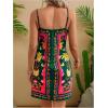 image:imageWomens Tropical Print Cami Dress Sleeveless Wrap V Neck Tie Knot Boho Short DressesMulticolor