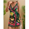 image:imageWomens Tropical Print Cami Dress Sleeveless Wrap V Neck Tie Knot Boho Short DressesMulticolor