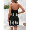 image:imageWomens Tropical Print Cami Dress Sleeveless Wrap V Neck Tie Knot Boho Short DressesMulticolor Black