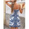 image:imageWomens Tropical Print Cami Dress Sleeveless Wrap V Neck Tie Knot Boho Short DressesMulticolor Blue