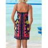 image:imageWomens Tropical Print Cami Dress Sleeveless Wrap V Neck Tie Knot Boho Short DressesMulticolor Mix
