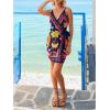 image:imageWomens Tropical Print Cami Dress Sleeveless Wrap V Neck Tie Knot Boho Short DressesMulticolor Mix