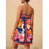 image:imageWomens Tropical Print Cami Dress Sleeveless Wrap V Neck Tie Knot Boho Short DressesMulticolor Red