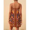 image:imageWomens Tropical Print Cami Dress Sleeveless Wrap V Neck Tie Knot Boho Short DressesOrange