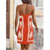 image:imageWomens Tropical Print Cami Dress Sleeveless Wrap V Neck Tie Knot Boho Short DressesRed and White