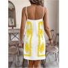 image:imageWomens Tropical Print Cami Dress Sleeveless Wrap V Neck Tie Knot Boho Short DressesWhite and Yellow