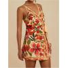 image:imageWomens Tropical Print Cami Dress Sleeveless Wrap V Neck Tie Knot Boho Short DressesYellow