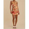 image:imageWomens Tropical Print Cami Dress Sleeveless Wrap V Neck Tie Knot Boho Short DressesYellow
