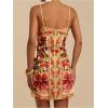 image:imageWomens Tropical Print Cami Dress Sleeveless Wrap V Neck Tie Knot Boho Short DressesYellow