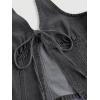 image:imageWomens Y2K Denim Halter Tops Sleeveless Bowknot Split Hem Tank Top Going Out ClothesLight Black