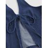image:imageWomens Y2K Denim Halter Tops Sleeveless Bowknot Split Hem Tank Top Going Out ClothesLight Blue