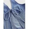 image:imageWomens Y2K Denim Halter Tops Sleeveless Bowknot Split Hem Tank Top Going Out ClothesLight Wash