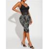 image:imageWomens Y2K Leopard Mesh Cropped Leggings 34 Length Club Capri PantsBlack