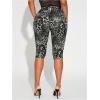 image:imageWomens Y2K Leopard Mesh Cropped Leggings 34 Length Club Capri PantsBlack